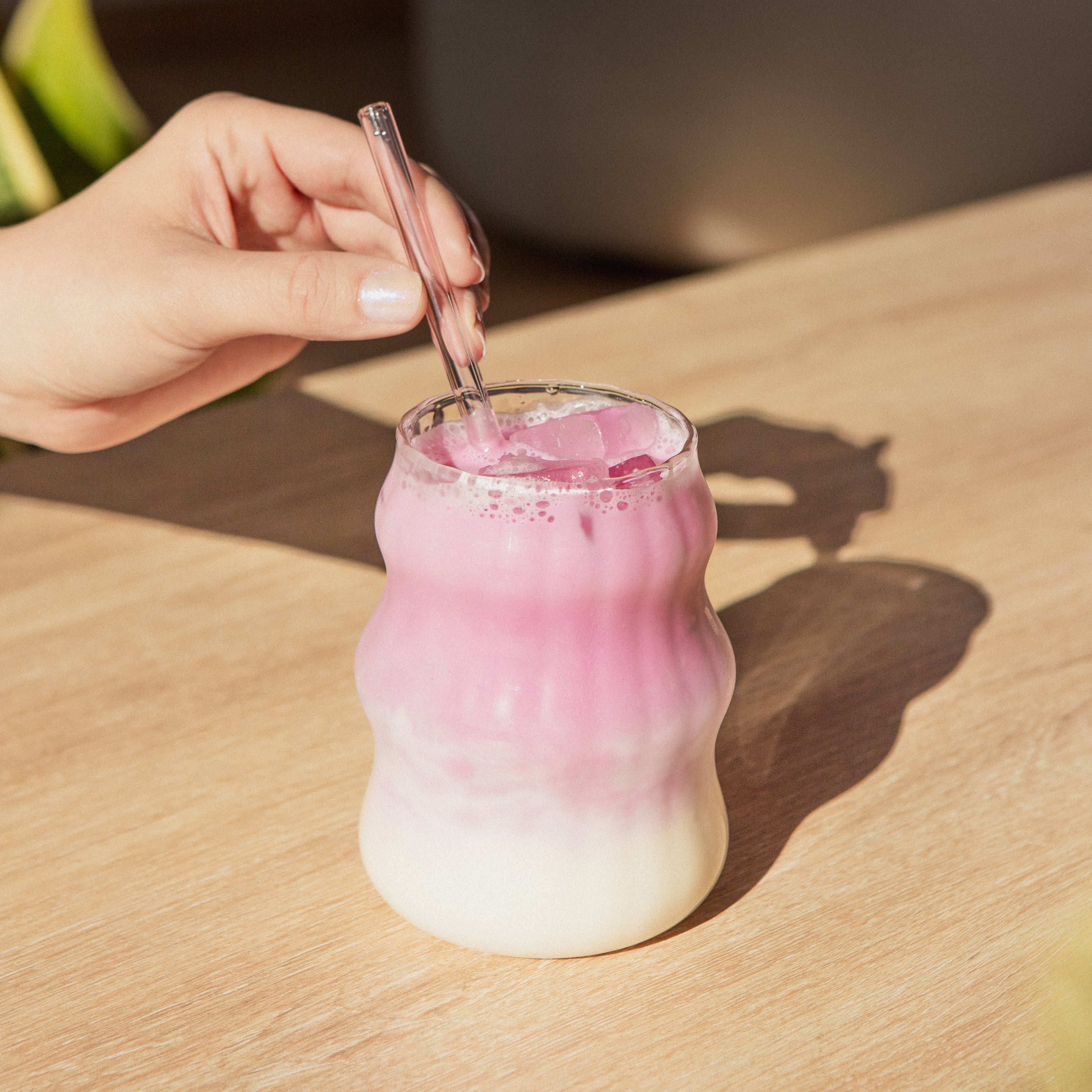 Ube Lychee Iced Latte